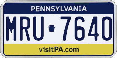PA license plate MRU7640