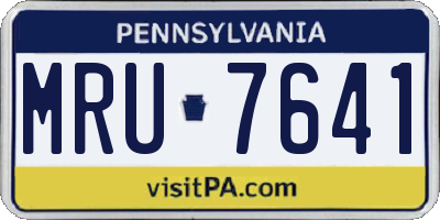 PA license plate MRU7641