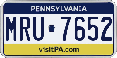 PA license plate MRU7652