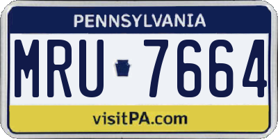 PA license plate MRU7664