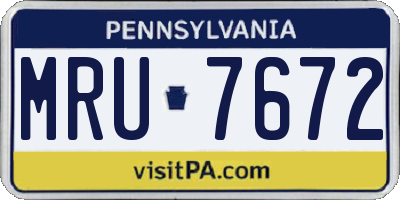 PA license plate MRU7672