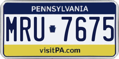 PA license plate MRU7675