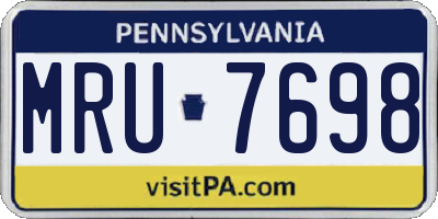 PA license plate MRU7698