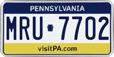 PA license plate MRU7702