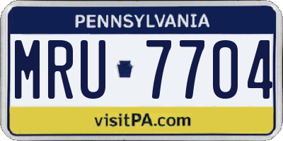 PA license plate MRU7704