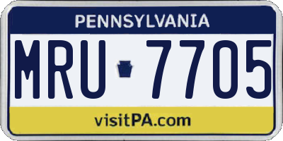 PA license plate MRU7705