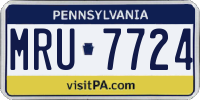 PA license plate MRU7724