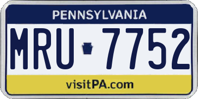 PA license plate MRU7752