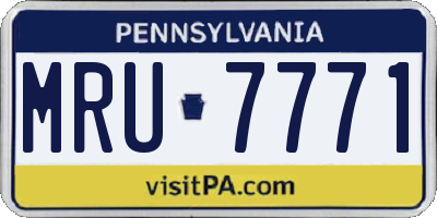 PA license plate MRU7771