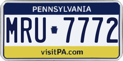 PA license plate MRU7772