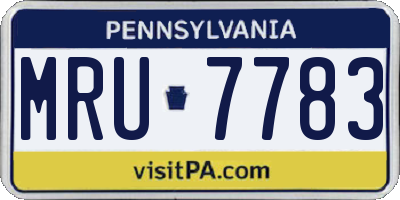 PA license plate MRU7783