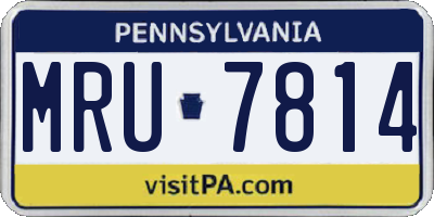 PA license plate MRU7814