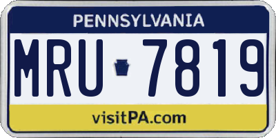 PA license plate MRU7819