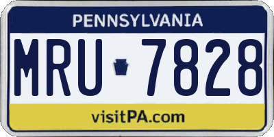 PA license plate MRU7828