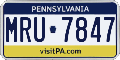 PA license plate MRU7847