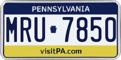PA license plate MRU7850