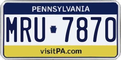 PA license plate MRU7870