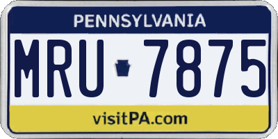 PA license plate MRU7875