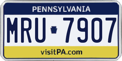 PA license plate MRU7907