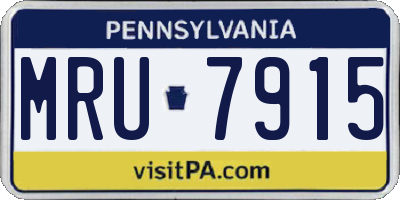 PA license plate MRU7915