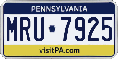 PA license plate MRU7925