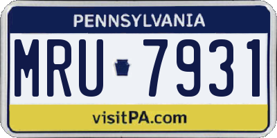 PA license plate MRU7931