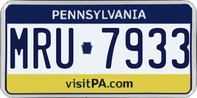 PA license plate MRU7933
