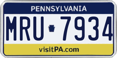 PA license plate MRU7934