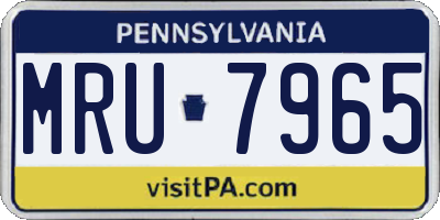 PA license plate MRU7965