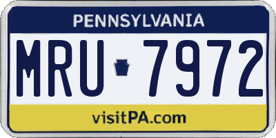 PA license plate MRU7972