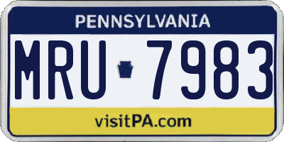 PA license plate MRU7983