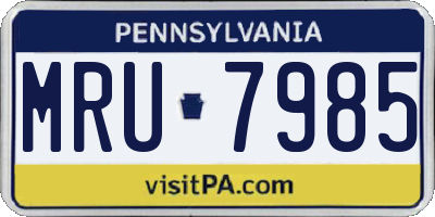 PA license plate MRU7985