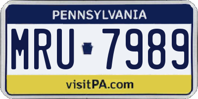 PA license plate MRU7989