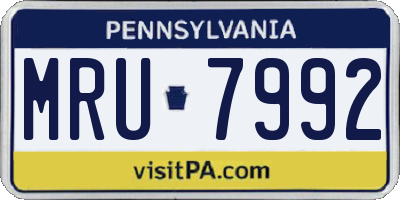 PA license plate MRU7992