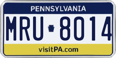 PA license plate MRU8014