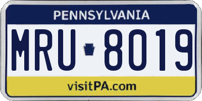 PA license plate MRU8019