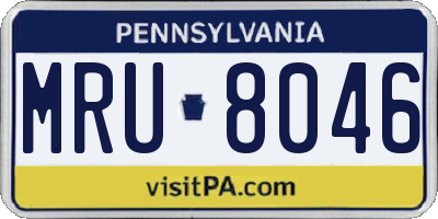 PA license plate MRU8046