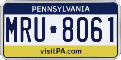 PA license plate MRU8061