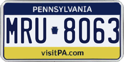PA license plate MRU8063