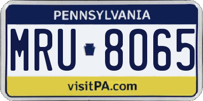 PA license plate MRU8065