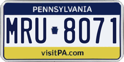PA license plate MRU8071