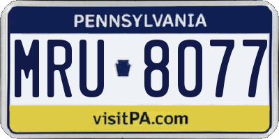 PA license plate MRU8077