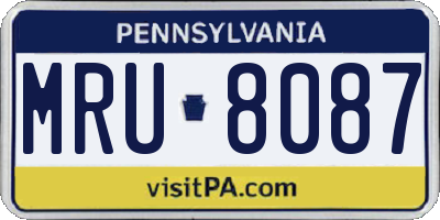 PA license plate MRU8087
