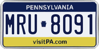 PA license plate MRU8091