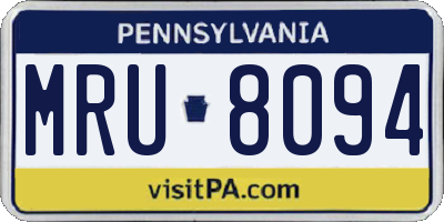 PA license plate MRU8094