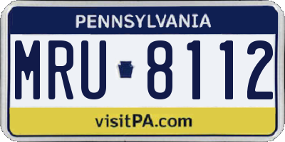PA license plate MRU8112