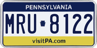 PA license plate MRU8122