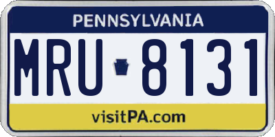 PA license plate MRU8131
