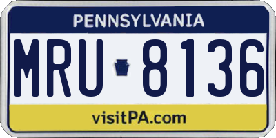 PA license plate MRU8136