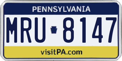 PA license plate MRU8147